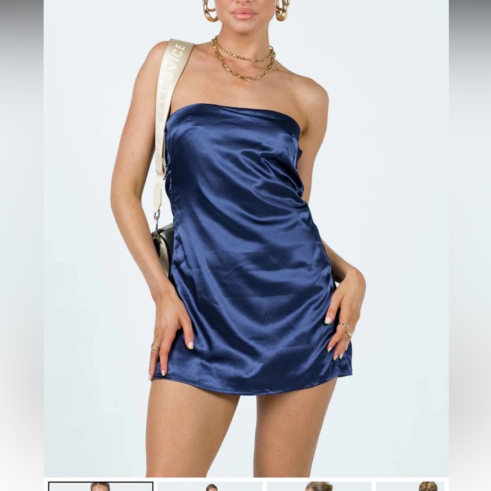 Princess Polly Blue Satin Chemise